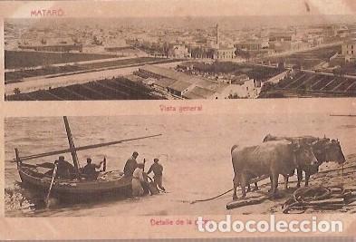 Postais: ANTIGUA POSTAL MATARO VISTA GENERAL DETALLE DE LA PLAYA EDICION ABADAL ESCRITA