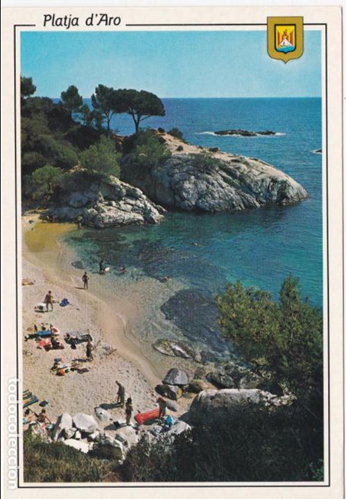 Postales: platja d&acute;aro, costa brava, cala del pi