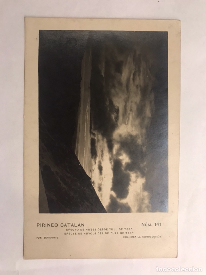 Postales: PIRINEO CATAL&Aacute;N Postal No.141. Efecto de Nubes desde Ull de Ter. Edita: foto Zerkowitz (h.1950?)