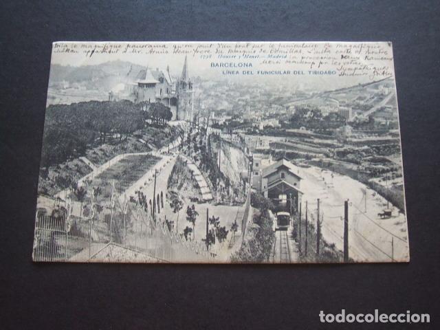 Postales: BARCELONA LINEA DEL FUNICULAR DEL TIBIDABO - Foto 1
