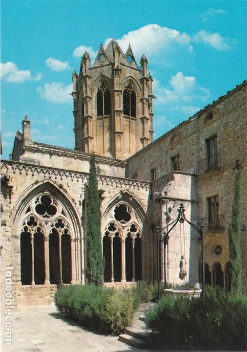 Postales: santa maria de vallbona, claustre gotic i campanar, provincia lerida