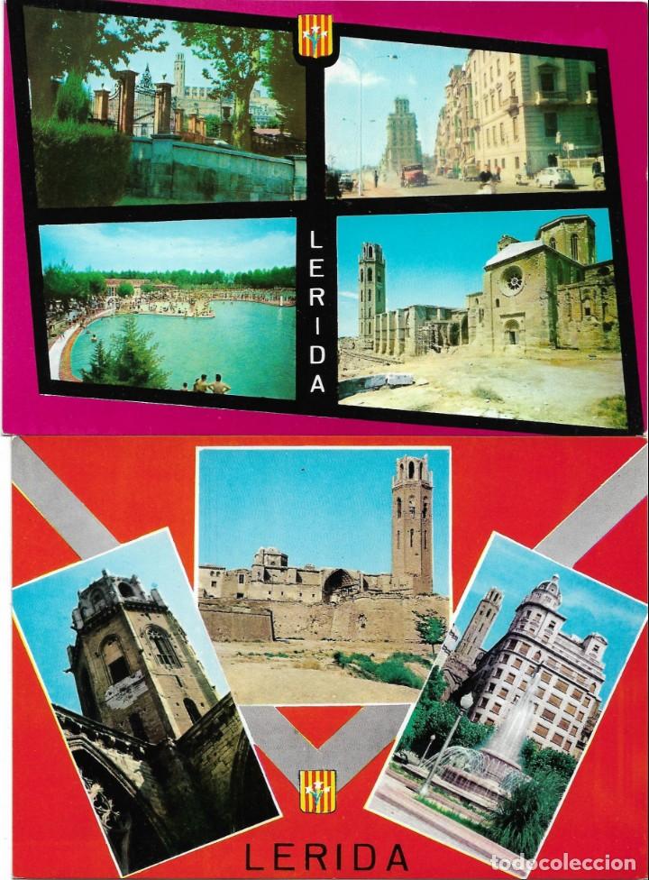 Postales: LERIDA 2 POSTALES VARIAS VISTAS EDICIONES DARVI S/C