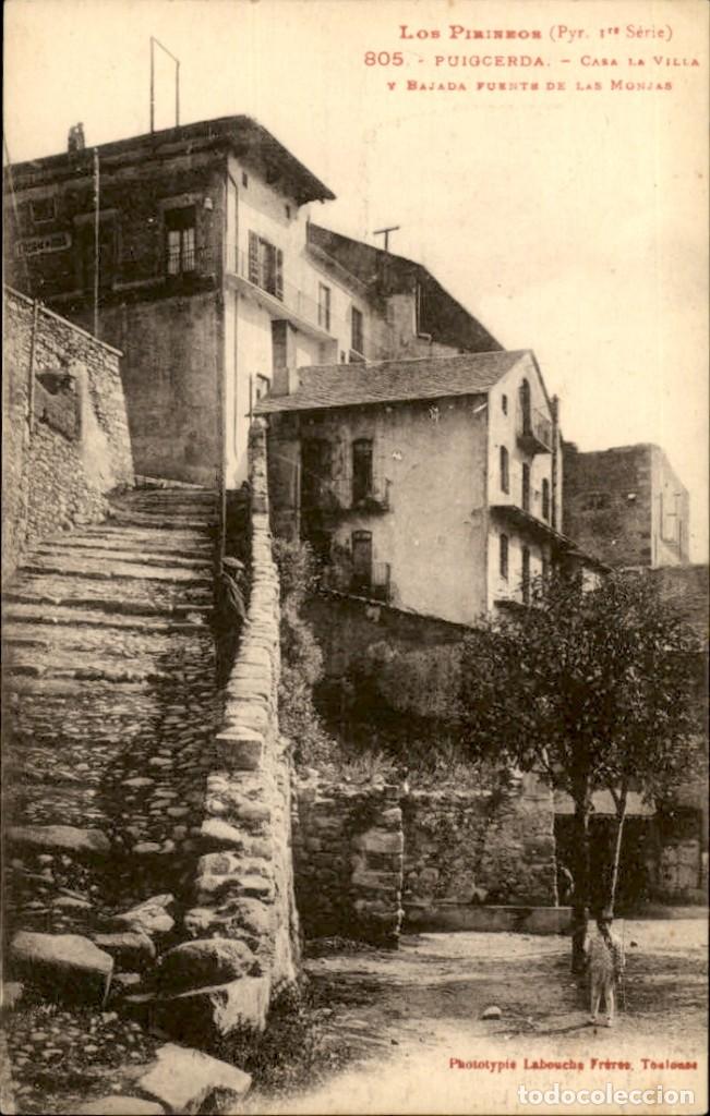 Postales: Puigcerda &ndash; Los Pirineos &ndash; Casa de la Villa y puente de las monjas &ndash; Fototipia Labouche Freres &ndash; 14