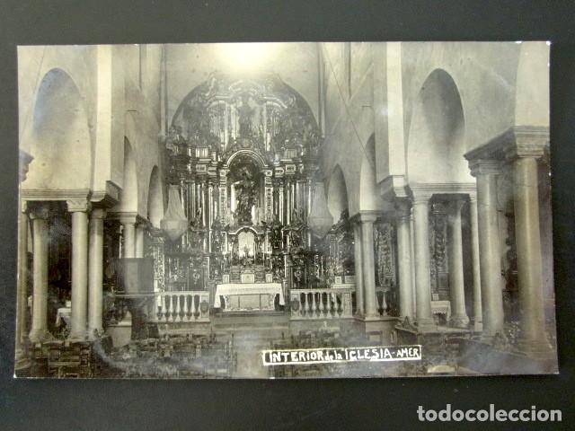Postales: POSTAL AMER, GERONA. INTERIOR DE LA IGLESIA. - Foto 1
