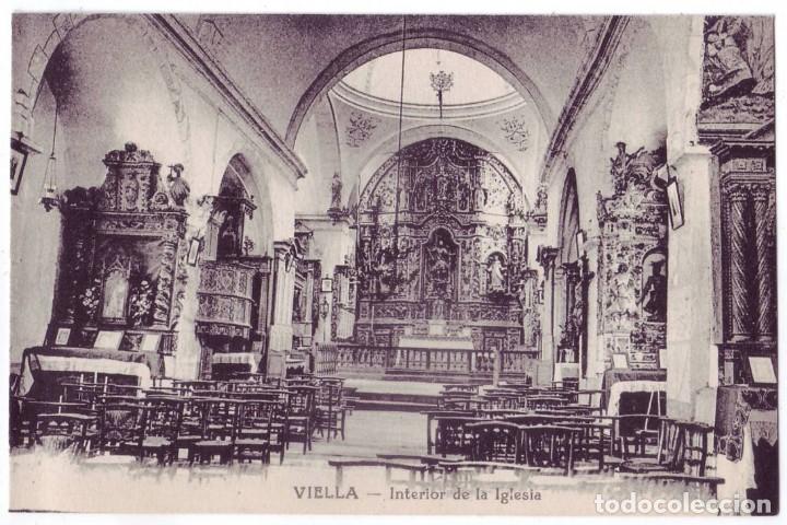 Postales: Viella (L&eacute;rida): Interior de la Iglesia. No consta editor. No circulada (A&ntilde;os 10)