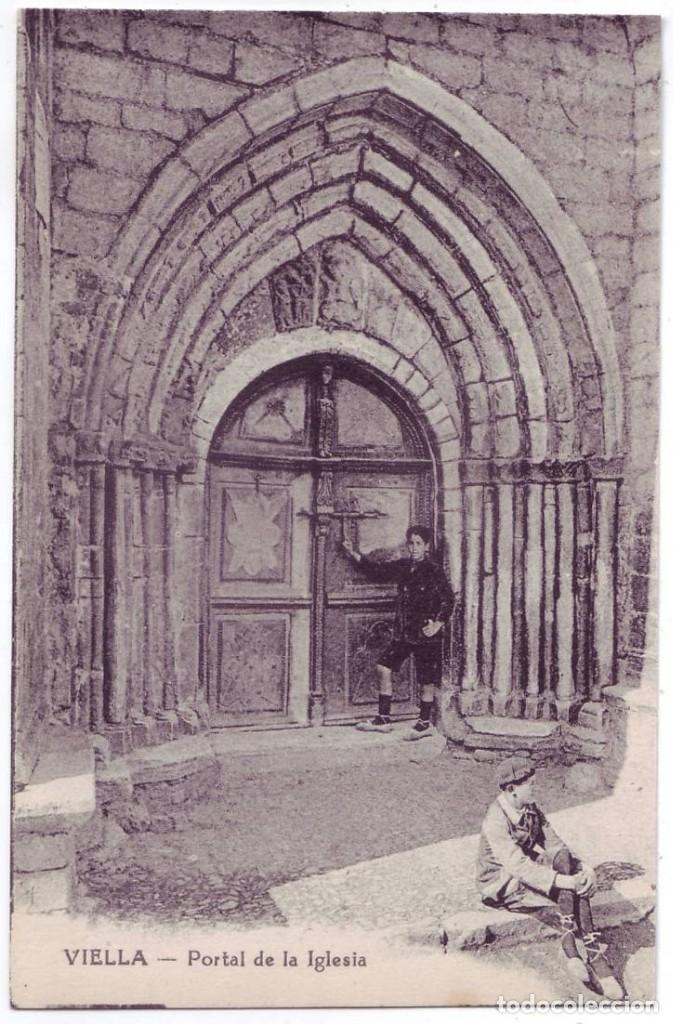 Postales: Viella (L&eacute;rida): Portal de la Iglesia. No consta editor. No circulada (A&ntilde;os 10)