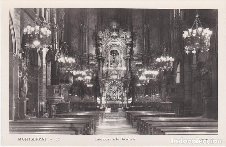 Postales: montserrat, interior de la basilica, barcelona - Foto 1
