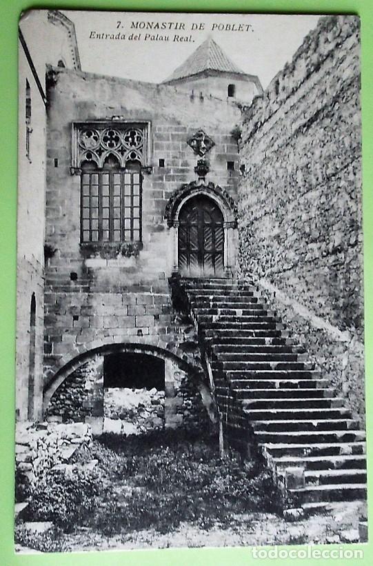 Postales: Monasterio de Poblet. 7 Entrada del Palau Real. Nueva. Blanco/Negro