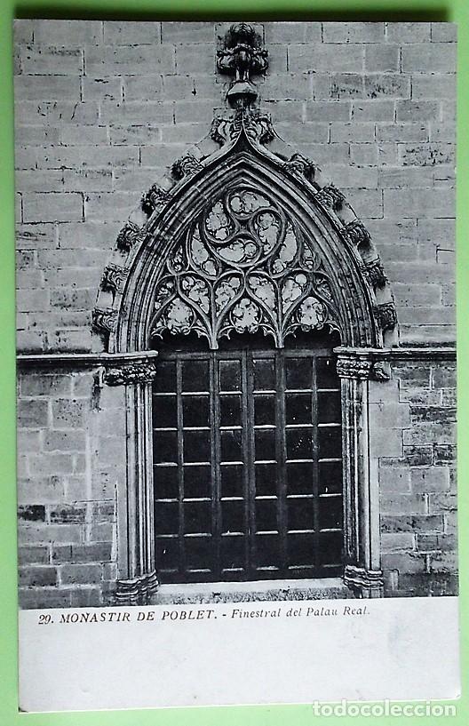 Postales: Monasterio de Poblet. 29 Finestral del Palau Real. Nueva. Blanco/Negro