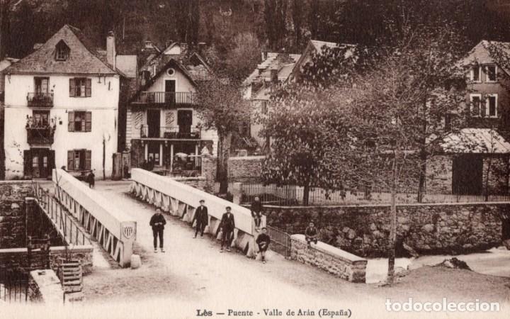 Postales: valle de aran. les. puente. m. sol&eacute;