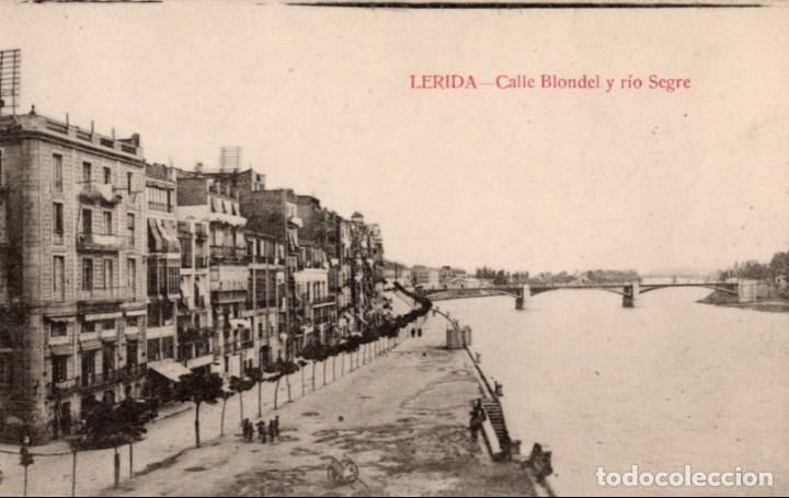 Postales: lerida. calle blondel y rio