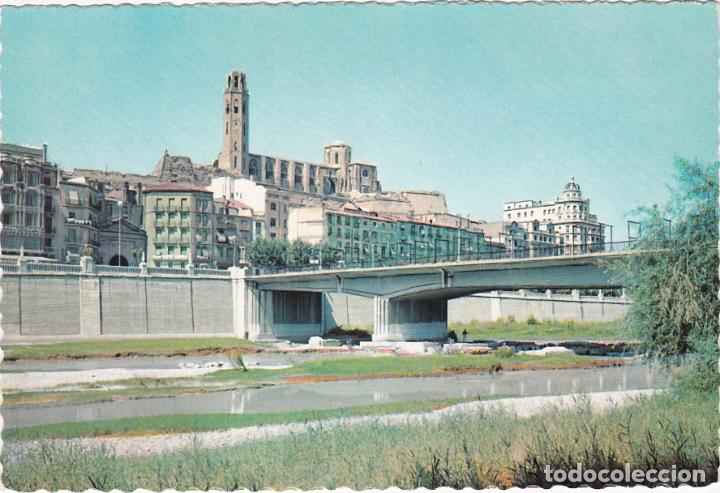 Postales: lerida, puente sobre el rio segre