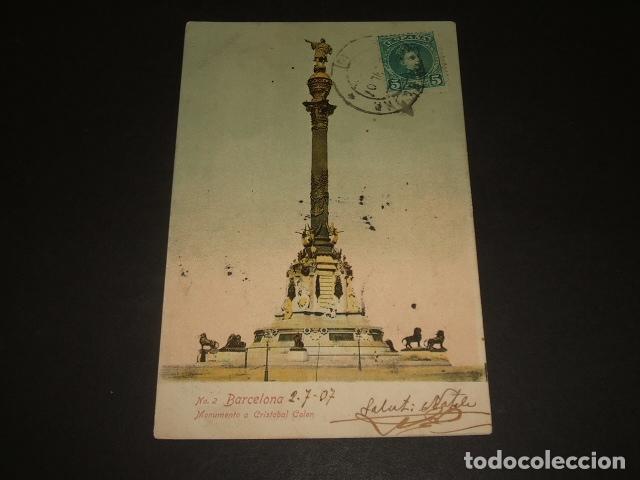 Postales: BARCELONA MONUMENTO A CRISTOBAL COLON - Foto 1