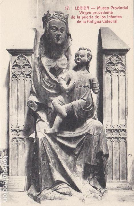 Postales: lerida, museo provincial, virgen procedente de la puerta infantes antigua catedral