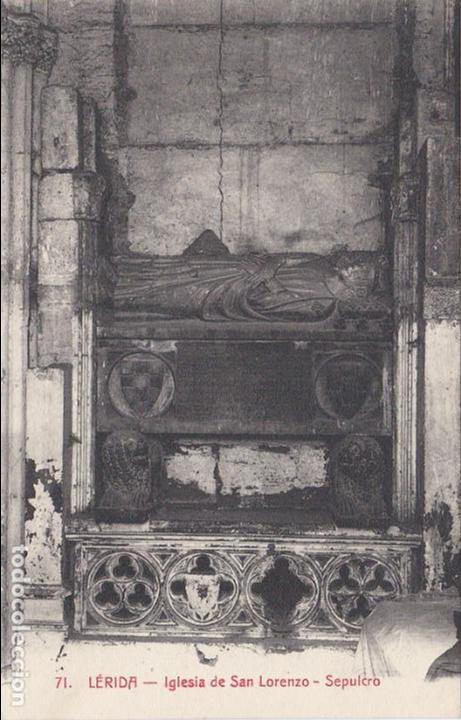 Postales: lerida, iglesia de san lorenzo, sepulcro