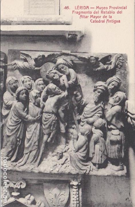 Postales: lerida, museo provincial, fragmento retablo altar mayor catedral antigua