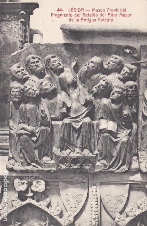 Postales: lerida, museo provincial, fragmento retablo altar mayor de la antigua catedral