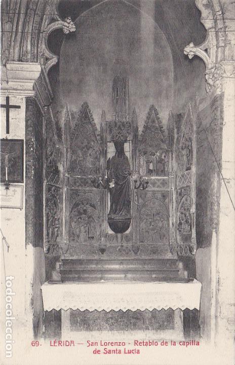 Postales: lerida, san lorenzo, retablo de la capilla de santa lucia