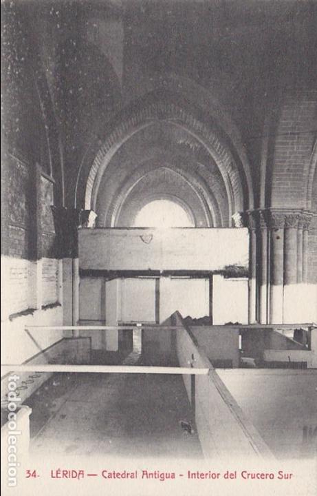 Postales: lerida, catedral antigua, interior del crucero sur