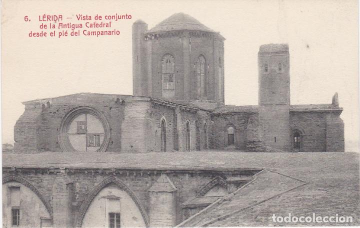 Postales: lerida, vista del  conjunto de la antigua catedral desde el pie del campanario
