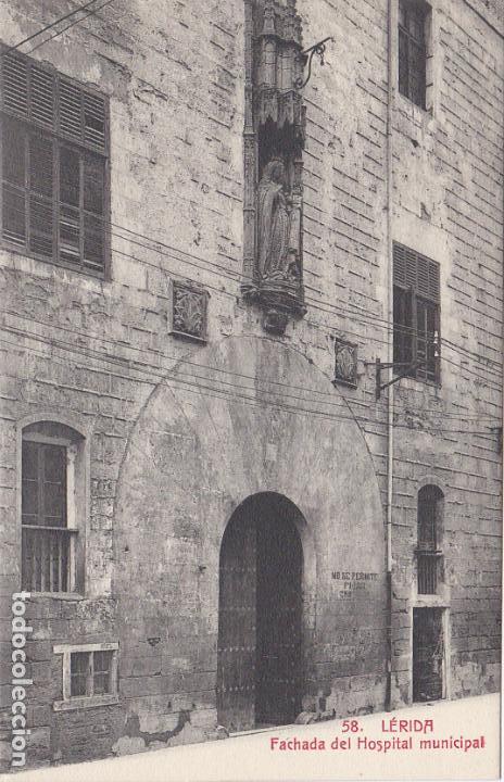 Postales: lerida, fachada del hospital municipal