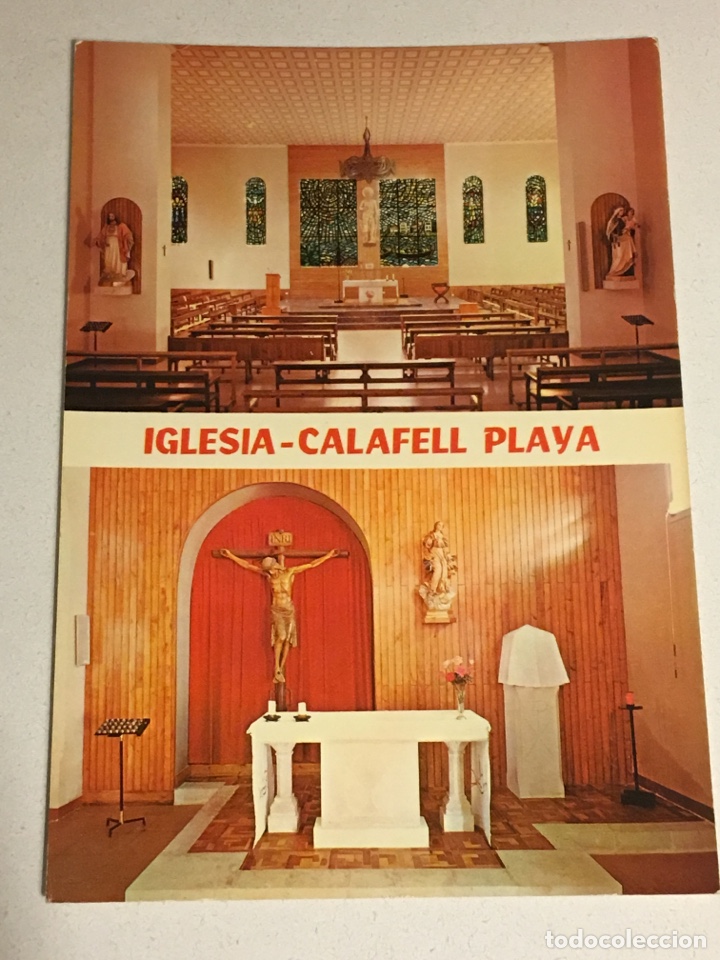 Postales: POSTAL COLOR IGLESIA CALAFFELL PLAYA TARRAGONA