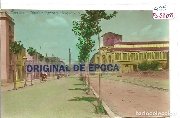 Postkarten: (PS-58309)POSTAL FOTOGRAFICA DE TARRASA-RAMBLA EGARA Y MERCADO.J.B.