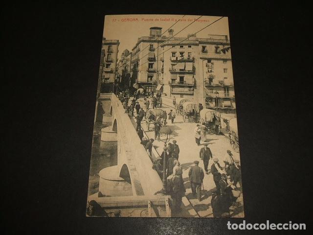 Postales: GERONA PUENTE DE ISABEL II Y CALLE DEL PROGRESO - Foto 1