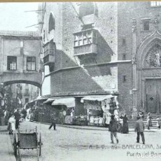 Postales: TARJETA A.T.V. 89 BARCELONA SANTA MARÍA PUERTA DEL BORNE ANIMADA 1905-1915 - AHCB-AF - 20.5 X 16 CMS