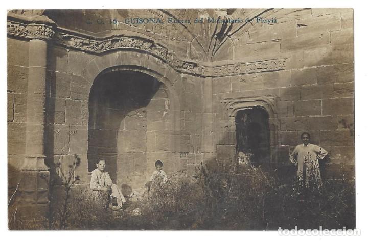 Postales: POSTAL FOTOGR&Aacute;FICA- C.O.15 GUISONA.- RUINAS DEL MONASTERIO DE FLUYI&Aacute;. ANIMADA. L&Eacute;RIDA- SIN CIRCULAR