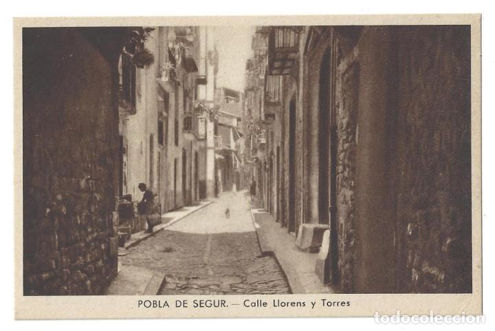 Postales: POBLA DE SEGUR.- CALLE LLORENS Y TORRES. EDICIONES ARGENTERIA. L&Eacute;RIDA- SIN CIRCULAR