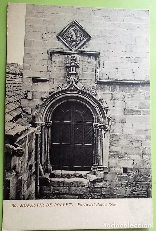 Postales: Monasterio de Poblet. 30 Porta del Palau Real. Nueva. Blanco/Negro