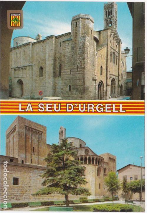 Postales: la seu d&acute;urgell, catedral, fa&ccedil;anes i campanil, lerida