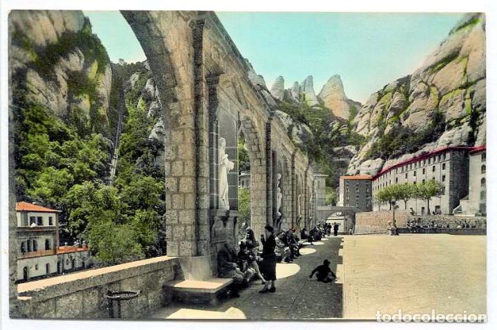 Postales: TARJETA POSTAL FOTOGRAFICA - MONTSERRAT  / PLAZA DEL MONASTERIO Y SAN JUAN AL FONDO