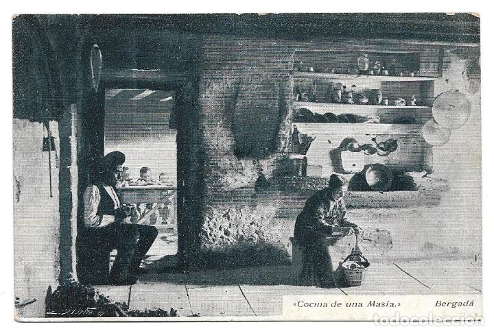 Postales: BERGAD&Aacute; / COCINA DE UNA MASIA / GRAFICAS BOBES / SIN FRANQUEAR / PUBLICITARIA