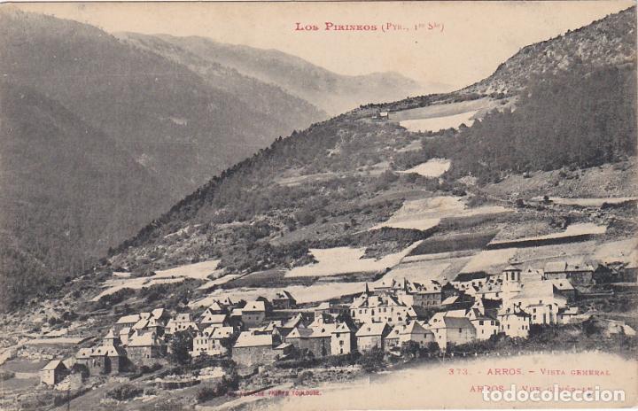 Postales: los pirineos, arros, vista general, lerida