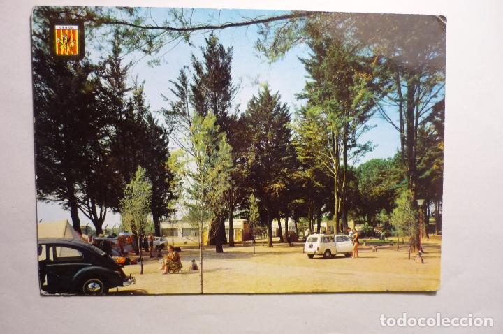 Postales: postal lerida- parque municipal.-camping escrita