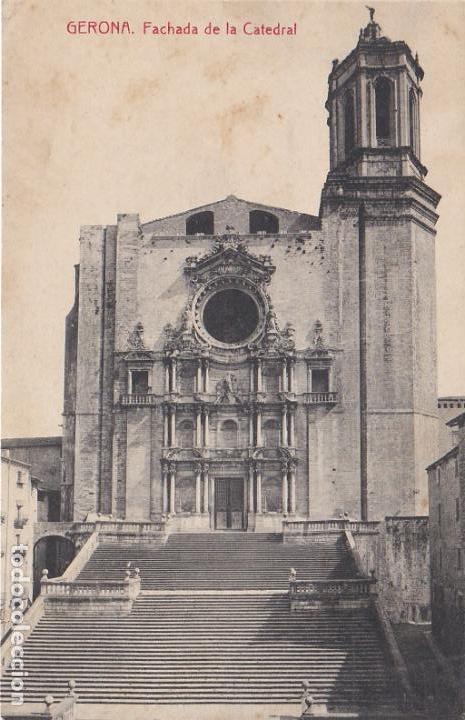 Postales: gerona, fachada de la catedral - Foto 1