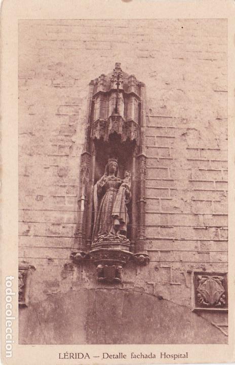 Postales: lerida, detalle fachada hospital