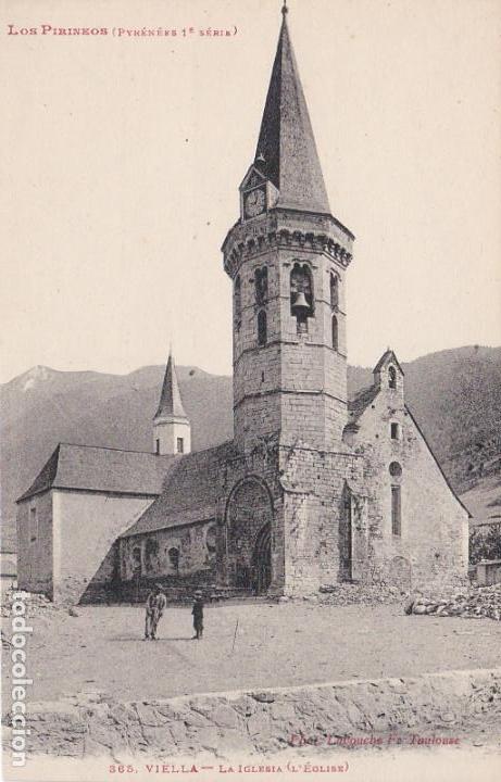 Postales: viella, la iglesia, lerida