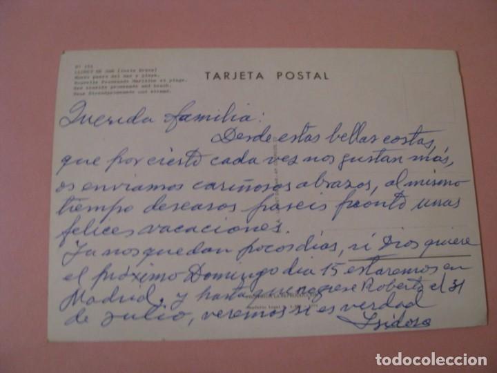 Postales: POSTAL DE LLORET DE MAR. ED. E.F.A. ESCRITA. - Foto 2