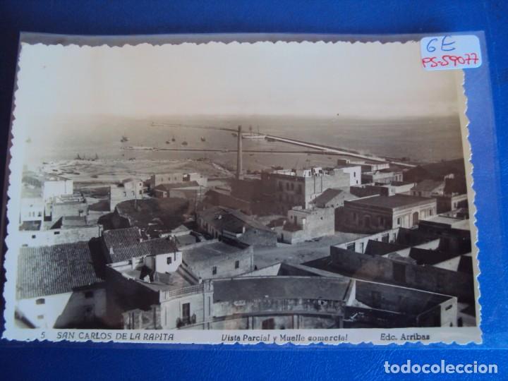 Postales: (PS-59077)POSTAL DE SAN CARLOS DE LA RAPITA-VISTA PARCIAL Y MUELLE COMERCIAL