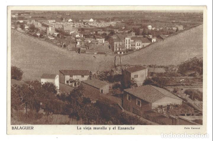 Postales: BALAGUER.- LA VIEJA MURALLA Y EL ENSANCHE, FOT. CARROV&Eacute;. L&Eacute;RIDA- SIN CIRCULAR