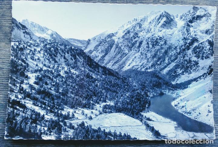 Postales: Valle de Boh&iacute;. 419 Lago Llong desde la carretera Portarr&oacute;. Turismo Poble de Segur. Usada con sello.