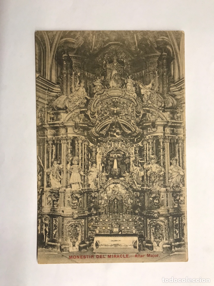 Postales: MONESTIR DEL MIRACLE (Lerida) Postal. Altar Mayor. Edita: Uni&oacute;n Postal Universal (h.1940?)