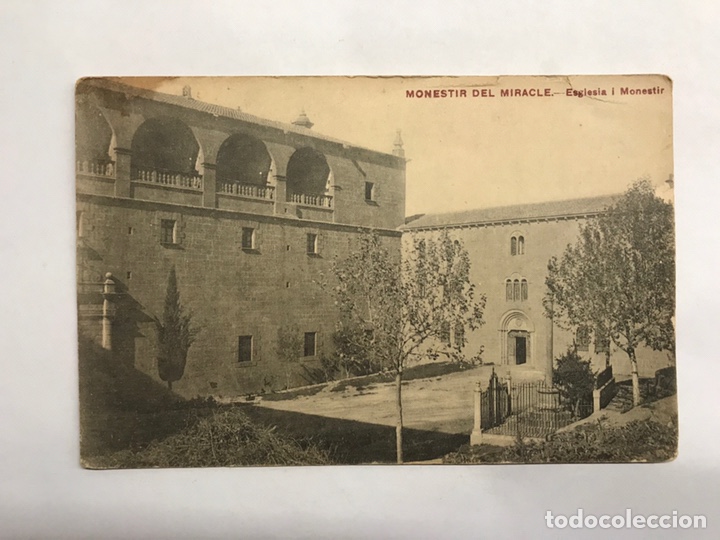 Postales: MONESTIR DEL MIRACLE (Lerida) Postal. Esglesia i Monestir . Edita: Uni&oacute;n Postal Universal