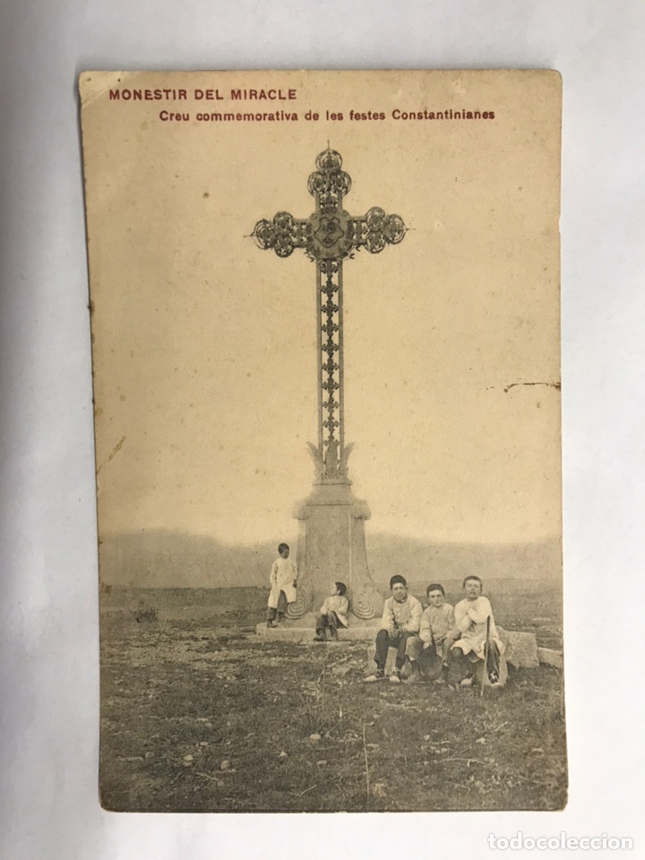 Postales: MONESTIR DEL MIRACLE (Lerida) Postal. Creu conmemorativa de les festes Constantinianes.