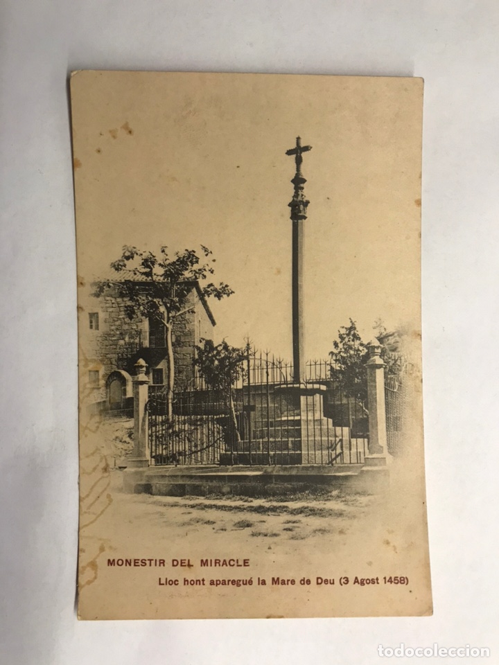 Postales: MONESTIR DEL MIRACLE (Lerida) Postal. Animada. Lloc hont aparegue la Mare de Deu (3 Agost 1458).