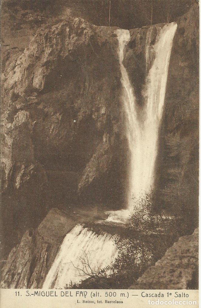Postales: San Miguel del Fay. Cascada 1r Salto. Roisin. 11. Sin circular. 14x9 cm. Buen estado. Postal.