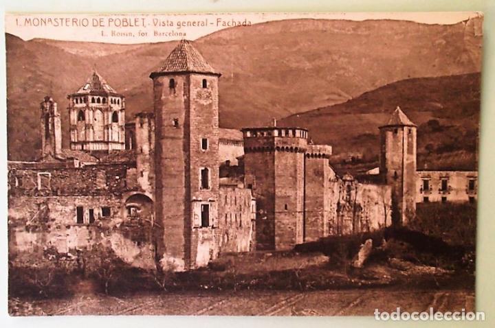 Postales: Monasterio de Poblet. 1 Vista general-Fachada. Roisin. Nueva. Blanco/Negro